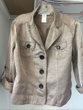 Gerard Darel Taupe Top - Soft Brown Linen Blend